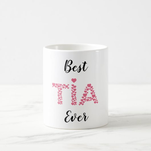 最高のTia Ever Pinkハートキュートパーソナライズされた コーヒーマグカップ (中央)