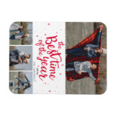 最高のTime of the Year RedタイポグラフィPhoto Collage マグネット (横)