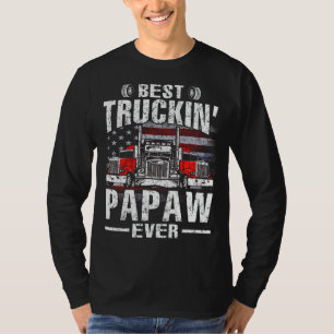 最高のTruckin' PAPAW Ever USA国旗Tシャツ父の Tシャツ