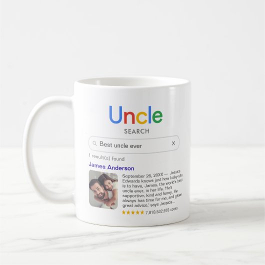 最高のUncle Ever検索結果の写真とメッセージ コーヒーマグカップ (左)