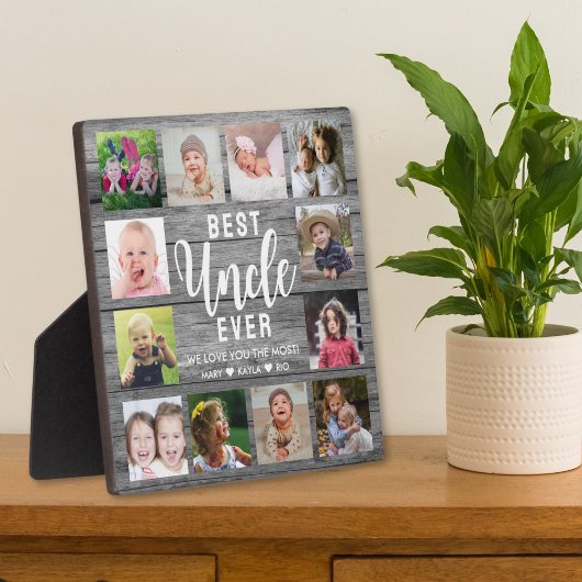 最高のUncle Ever Gray Wood 12フォトコラージュ フォトプラーク