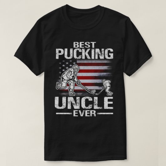 最高のUNCLE EVER HOCKEY米国国旗父のDa Tシャツ (デザイン正面)