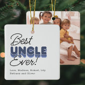 最高のUncle Ever Keepsake写真クリスマス セラミックオーナメント