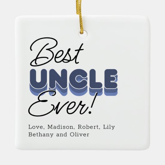 最高のUncle Ever Keepsake写真クリスマス セラミックオーナメント (正面)