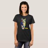 最高のWelsh Cargi Dog カラフル Mother Day Tシャツ (正面フル)