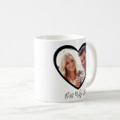 最高のWiffe Ever パーソナライズされたハート2写真台本 コーヒーマグカップ (正面右)