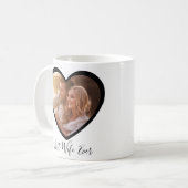 最高のWiffe Ever パーソナライズされたハート2写真台本 コーヒーマグカップ (正面左)