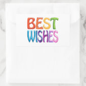 最高のWISHESおもしろいカラフル3Dに似たロゴ 長方形シール (バッグ)