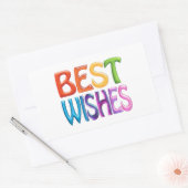 最高のWISHESおもしろいカラフル3Dに似たロゴ 長方形シール (封筒)