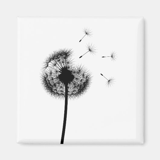 最高のWishes Black Dandelion Magnet マグネット (正面)