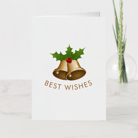 最高のWishes Jingle Bells 箔グリーティングカード (正面)