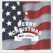 最高のWishes Merry Christmas 統一された州Flag Art シール (シート)
