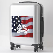最高のWishes Merry Christmas 統一された州Flag Art シール (スーツケース)