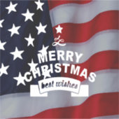 最高のWishes Merry Christmas 統一された州Flag Art シール (正面)