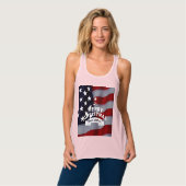 最高のWishes Merry Christmas 統一された州Flag Art タンクトップ (正面フル)