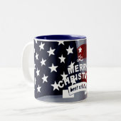 最高のWishes Merry Christmas 統一された州Flag Art ツートーンマグカップ (正面左)