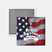 最高のWishes Merry Christmas 統一された州Flag Art マグネット (正面/裏面)
