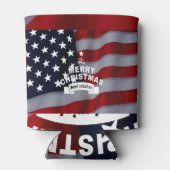 最高のWishes Merry Christmas 統一された州Flag Art 缶クーラー (裏面)