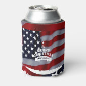 最高のWishes Merry Christmas 統一された州Flag Art 缶クーラー (缶裏面)