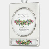 最高のX-Masバナーオーナメントで神に栄光 シルバープレートバナーオーナメント (左)