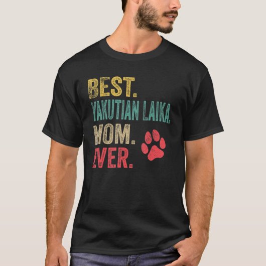 最高のYakutian Laika Mom everヴィンテージマザードッグ Tシャツ (正面)