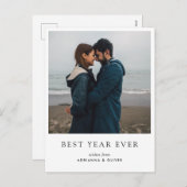 最高のYear Everモダン Script New Year Photo シーズンポストカード (正面/裏面)