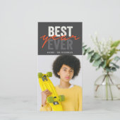 最高のYear Ever手書きスクリプトの写真モダン シーズンカード (スタンド正面)