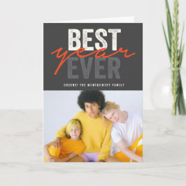 最高のYear Ever手書きスクリプトの写真モダン シーズンカード