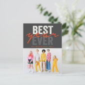 最高のYear Ever手書きスクリプトの写真モダン シーズンポストカード (スタンド正面)