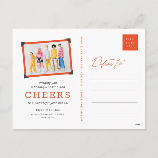 最高のYear Ever手書きスクリプトの写真モダン シーズンポストカード (裏面)