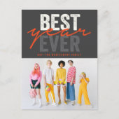 最高のYear Ever手書きスクリプトの写真モダン シーズンポストカード (正面)