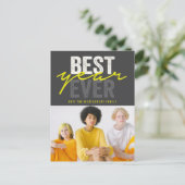 最高のYear Ever手書きスクリプトの写真モダン シーズンポストカード (スタンド正面)
