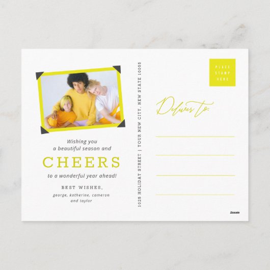 最高のYear Ever手書きスクリプトの写真モダン シーズンポストカード (裏面)