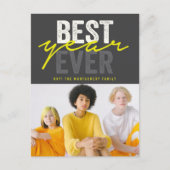 最高のYear Ever手書きスクリプトの写真モダン シーズンポストカード (正面)