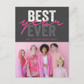 最高のYear Ever手書きスクリプトの写真モダン シーズンポストカード (正面)