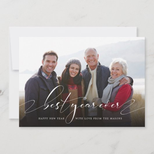 最高のYear Ever New Year Holiday Photo シーズンカード (正面)
