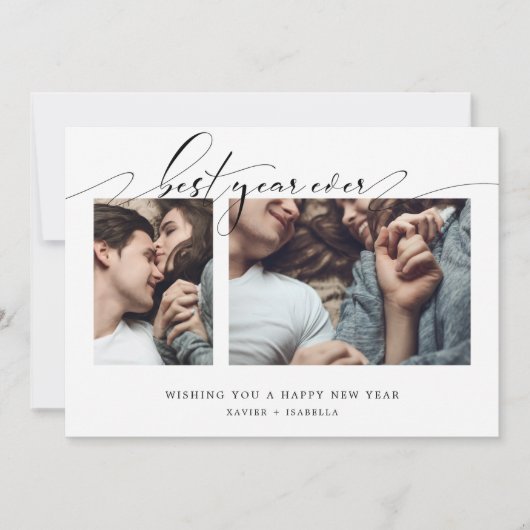 最高のYear Ever Photo Collage年始のホリデーカード シーズンカード (正面)