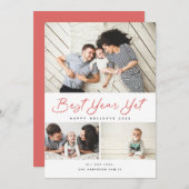 最高のYear Yet Redモダン Script 3 Collage写真 シーズンカード (正面/裏面)