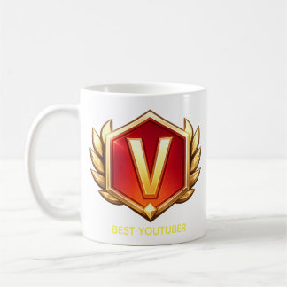 最高のYouTuber V ロゴ コーヒーマグ コーヒーマグカップ