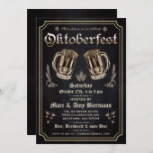 最高ヴィンテージオクトーバーフェスト招待状v.3 招待状 (正面/裏面)