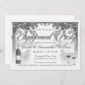 最高ヴィンテージ婚約パーティ招待状V02 招待状 (正面/裏面)