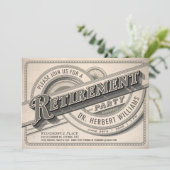 最高ヴィンテージ退職パーティの招待状 招待状 (スタンド正面)