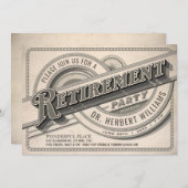 最高ヴィンテージ退職パーティの招待状 招待状 (正面/裏面)