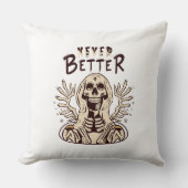 最高不気味のハロウィーンのスケルトンを持つチャーム クッション (正面)