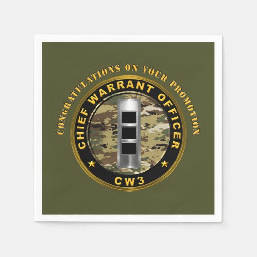 最高保証責任者3 (CW3)プロモーション スタンダードカクテルナプキン (正面)