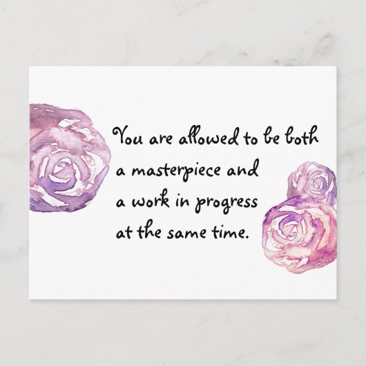 最高傑作と進行中の作業 ポストカード (正面)