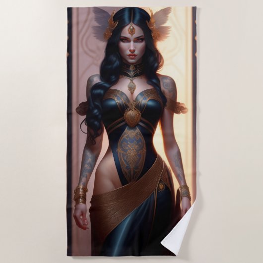 最高傑作のゴシック女子ビーチタオル ビーチタオル (正面)