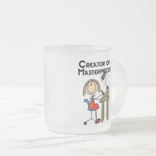 最高傑作のTシャツおよびギフトの創作者 フロストグラスマグカップ (正面右)