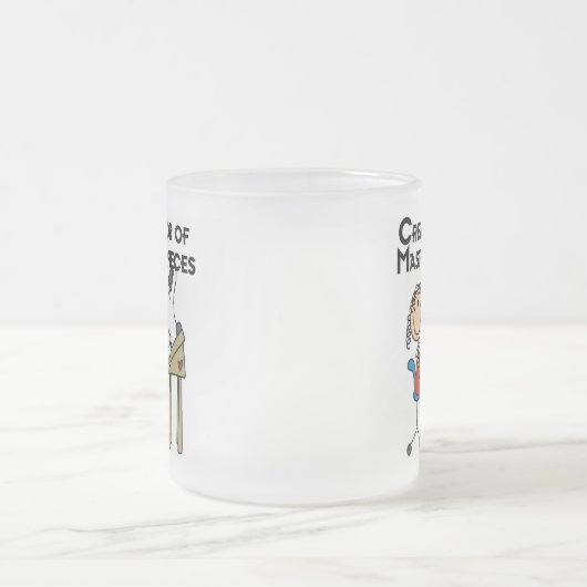 最高傑作のTシャツおよびギフトの創作者 フロストグラスマグカップ (中央)