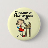 最高傑作のTシャツおよびギフトの創作者 缶バッジ (正面)